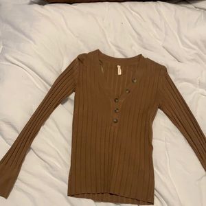 Tan button up top